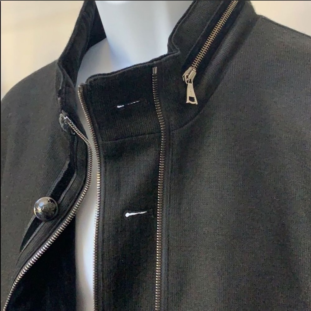 NWT Black John Varvatos Double Zip Button Jacket
